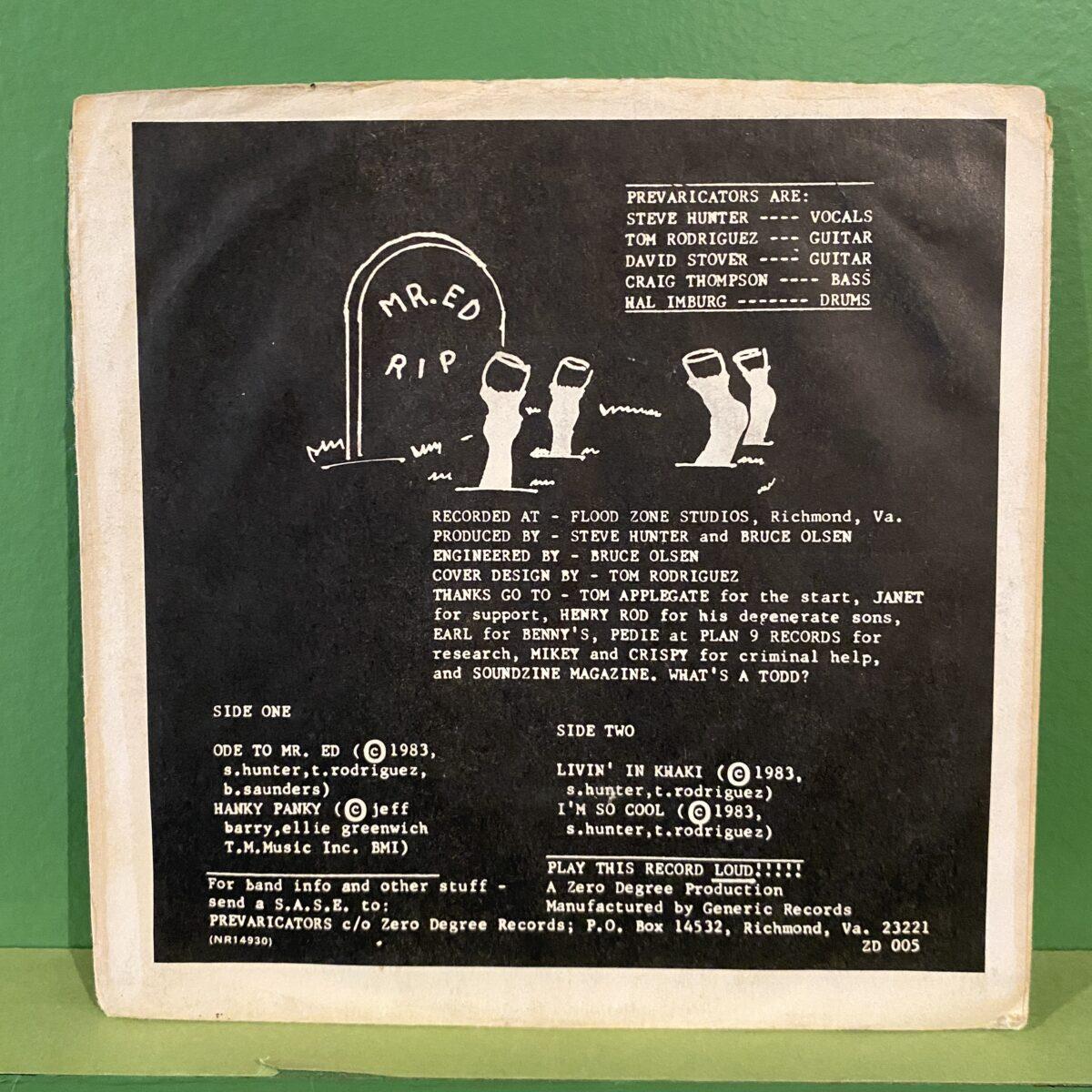 The Prevaricators ‎– No Kidding E.P. - Image 2